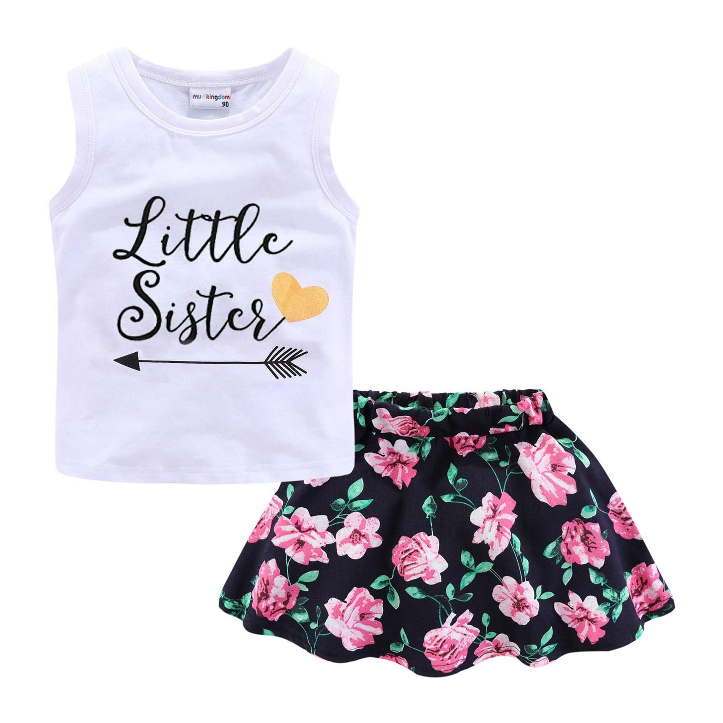 Ensemble 2 Pièces Fille | Haut + Short | Col Dentelle Floral | Coton | 12 mois à 10 ans