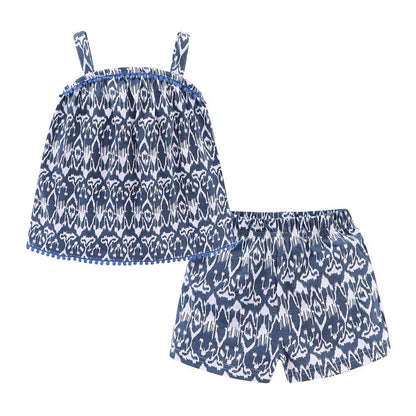 Ensemble 2 Pièces Fille | Haut + Short | Col Dentelle Floral | Coton | 12 mois à 10 ans