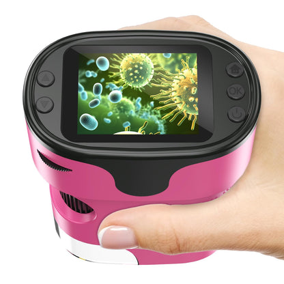 Microscope Numérique Portable 1000X pour Enfants – Écran 4K 2,0", Rechargeable, Kit de Lames Inclus – Jouet Scientifique Éducatif, Cadeau Filles et Garçons 4-12 ans - Jouets & Éveil - LumeraKids