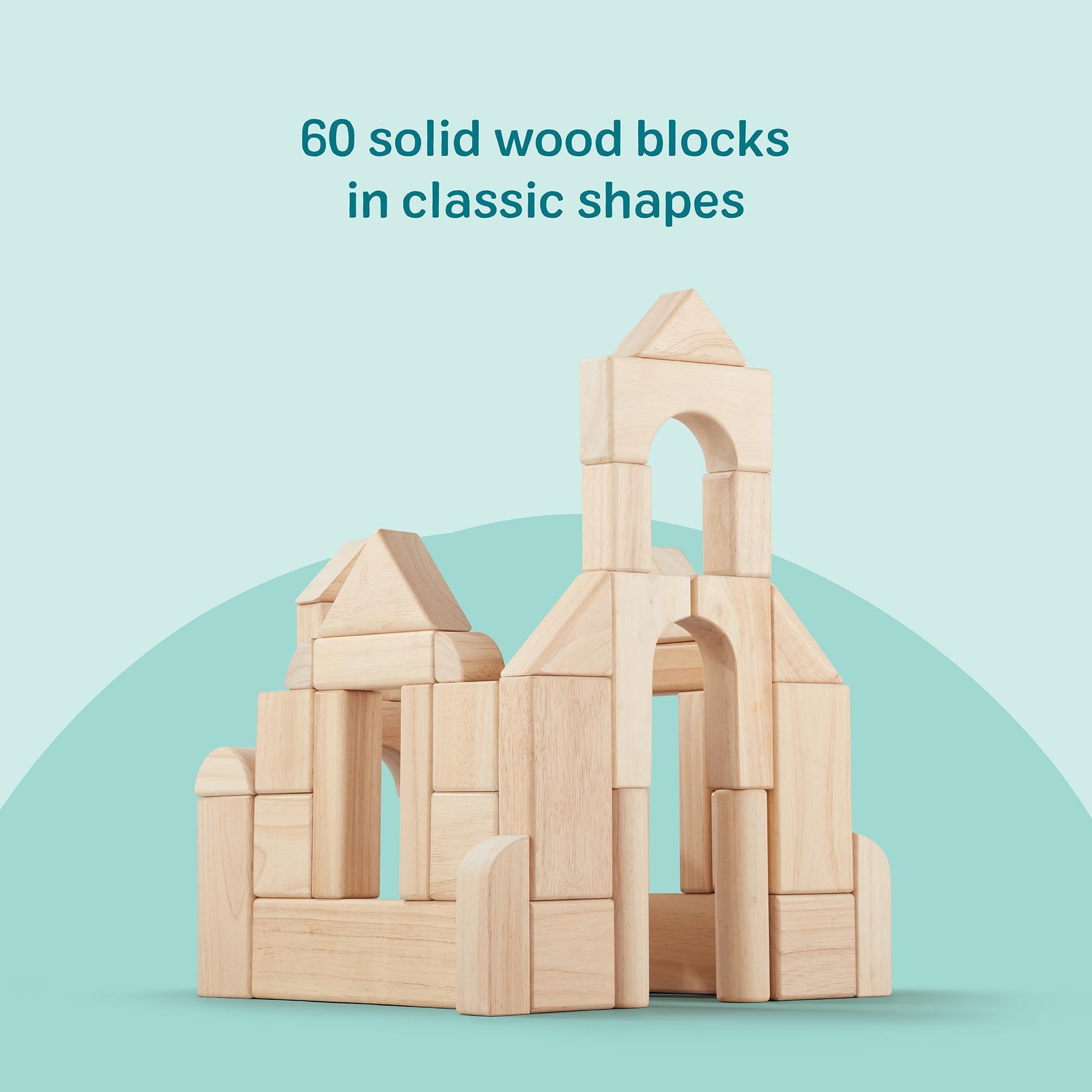 Melissa & Doug – Blocs de construction en bois (60 pièces) avec bac de rangement - LumeraKids