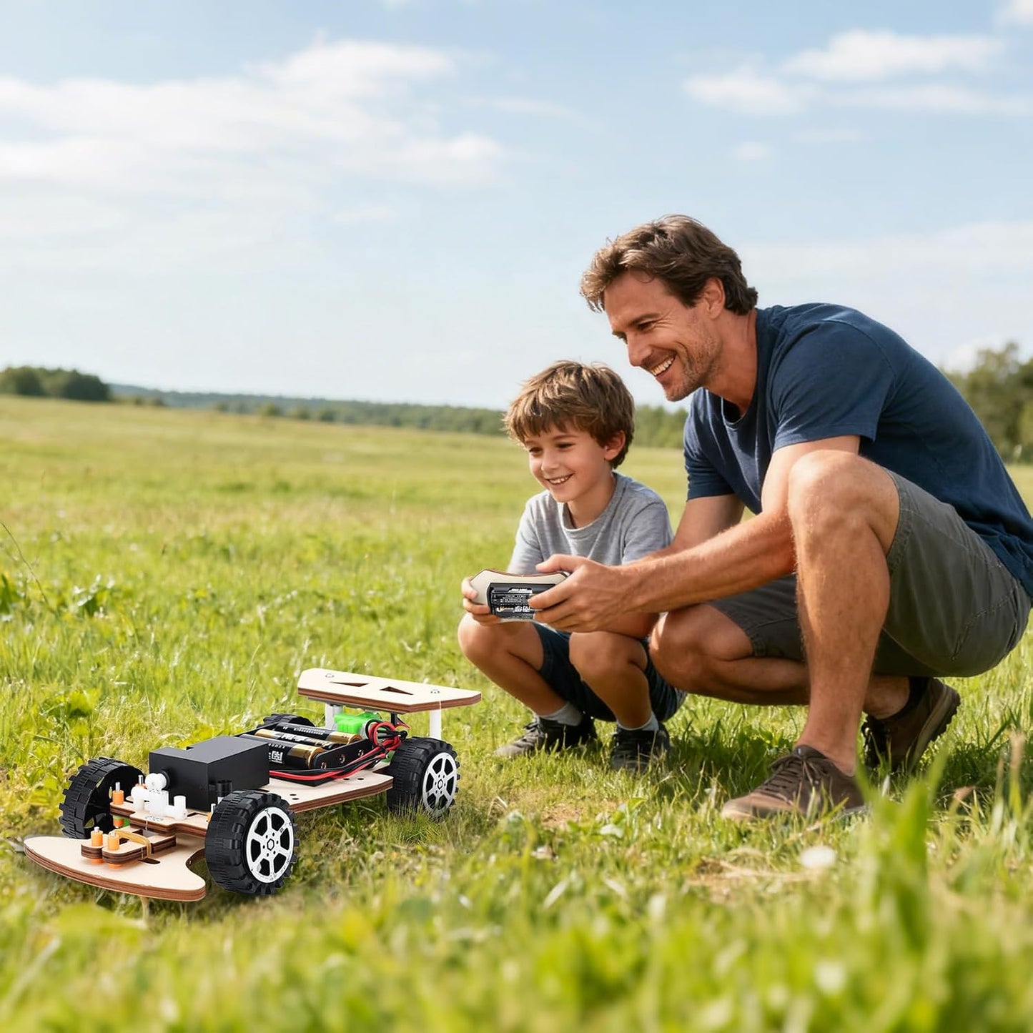 Voiture de course en bois LEPANDA – Kit STEM à construire | Jouet éducatif pour enfants 8-14 ans | Cadeau idéal garçons