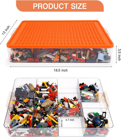 Organisateur de briques de construction transparent – 12 compartiments empilables - LumeraKids