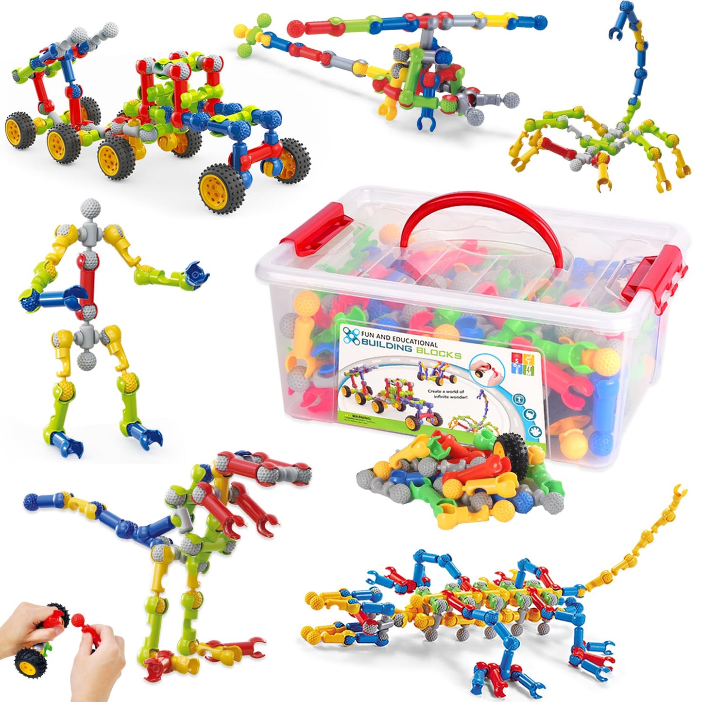 Blocs de Construction Créatifs – 40+ Modèles | Dinosaure, Robot, Animal | STEM | Dès 4 ans