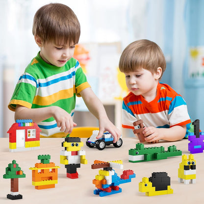 Burgkidz – Set de Briques de Construction Premium | 568 pièces | Boîte-rangement avec couvercle-plaque | Dès 3 ans - LumeraKids
