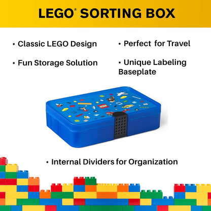 Room Copenhagen – Boîte de tri LEGO avec séparateurs – Bleu Iconic - LumeraKids