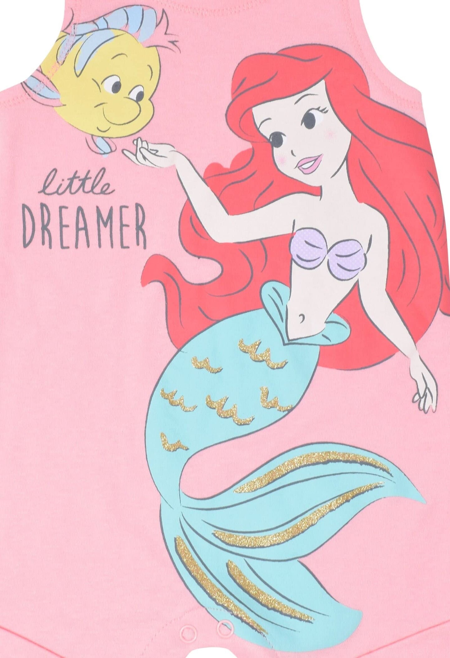Barboteuse Princesses Disney avec Bandeau | Imprimé Pailleté | Nouveau-né à 5T