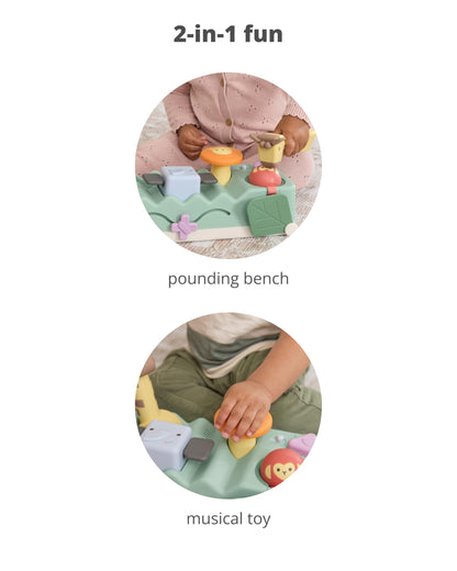 Skip Hop Volant Interactif Farmstand See & Bee — 2-en-1 Plat Ventre & Assis, Musique & Miroir | Dès 3 Mois