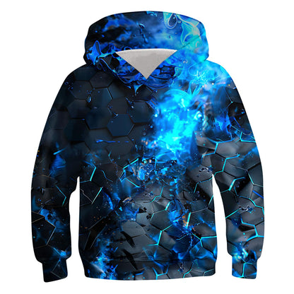 Idgreatim Hoodie 3D Graphique Enfant — Imprimé Animaux & Motifs, 88% Polyester | 6-16 Ans
