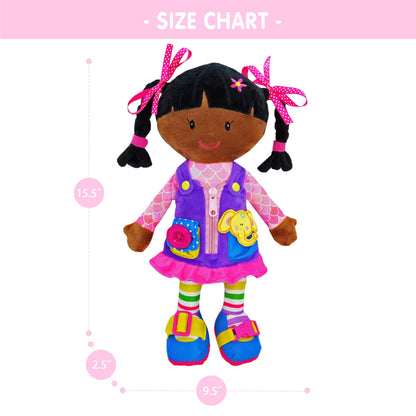 Poupée Éducative Dressy Friends – Prénom Personnalisable | Montessori Apprendre à S'habiller | Cadeau Filles & Garçons 2 ans+