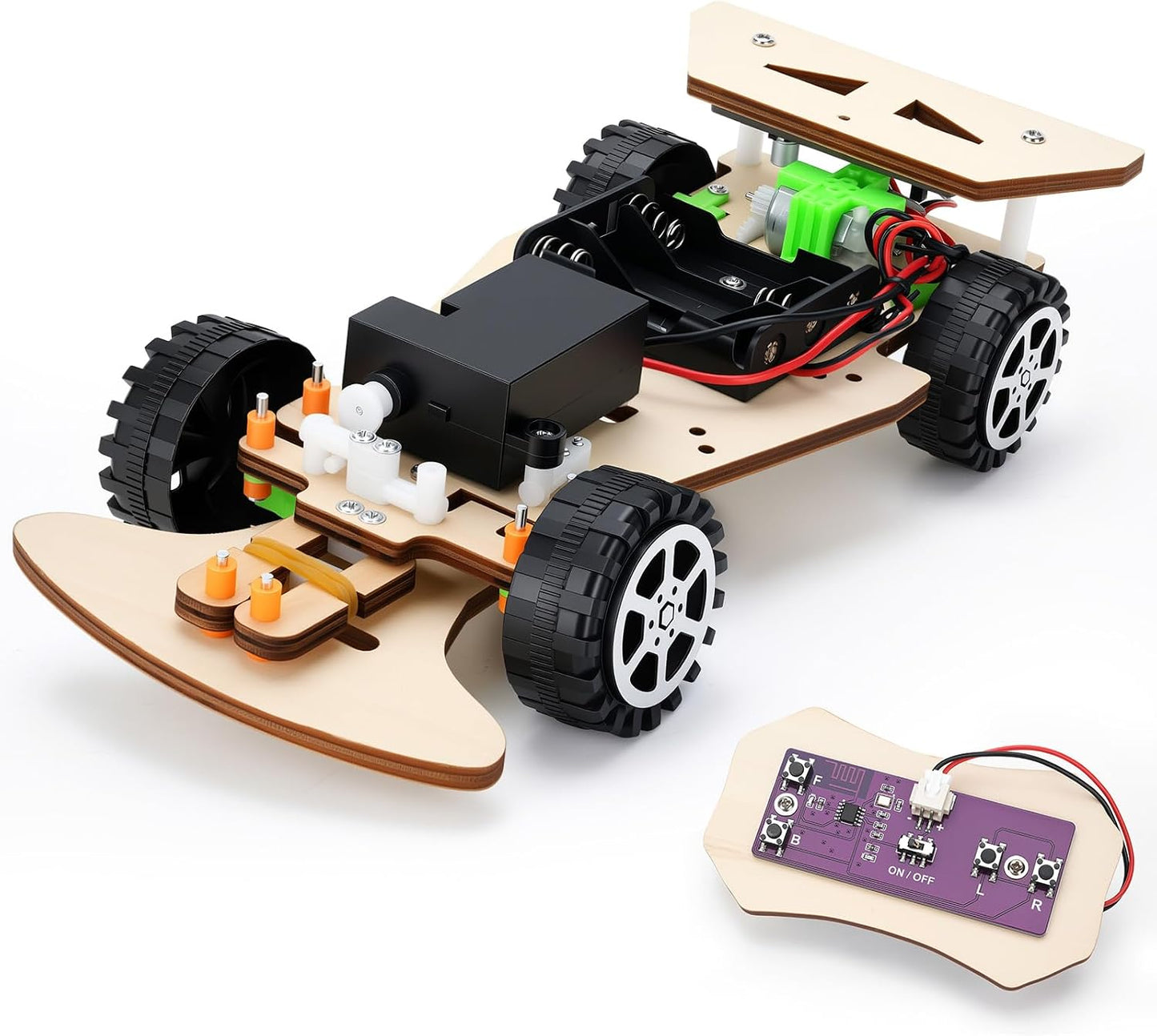 Voiture de course en bois LEPANDA – Kit STEM à construire | Jouet éducatif pour enfants 8-14 ans | Cadeau idéal garçons