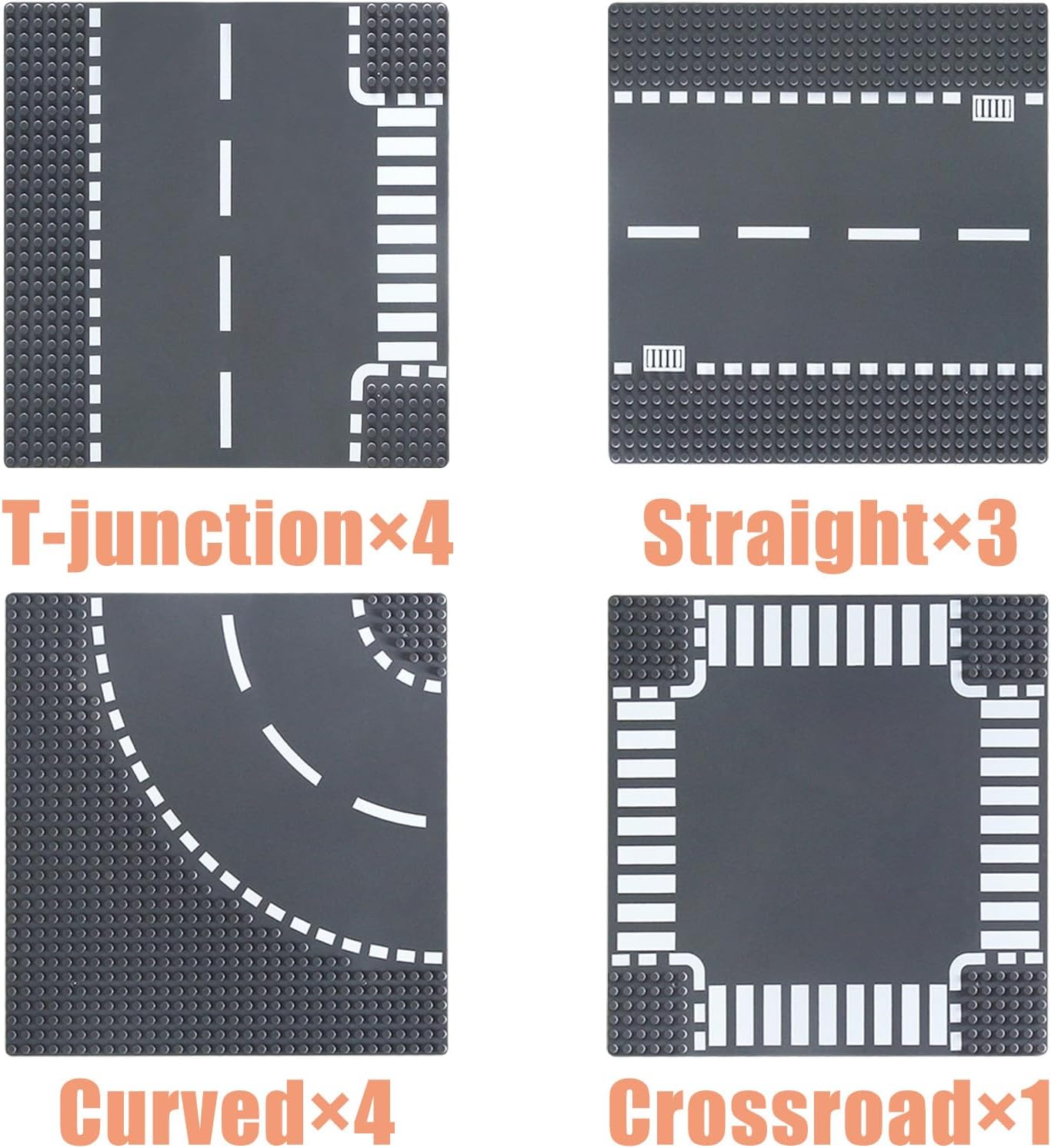Lot de 12 Plaques de Base Route | Compatible grandes marques | 25 x 25 cm | Dès 6 ans - LumeraKids