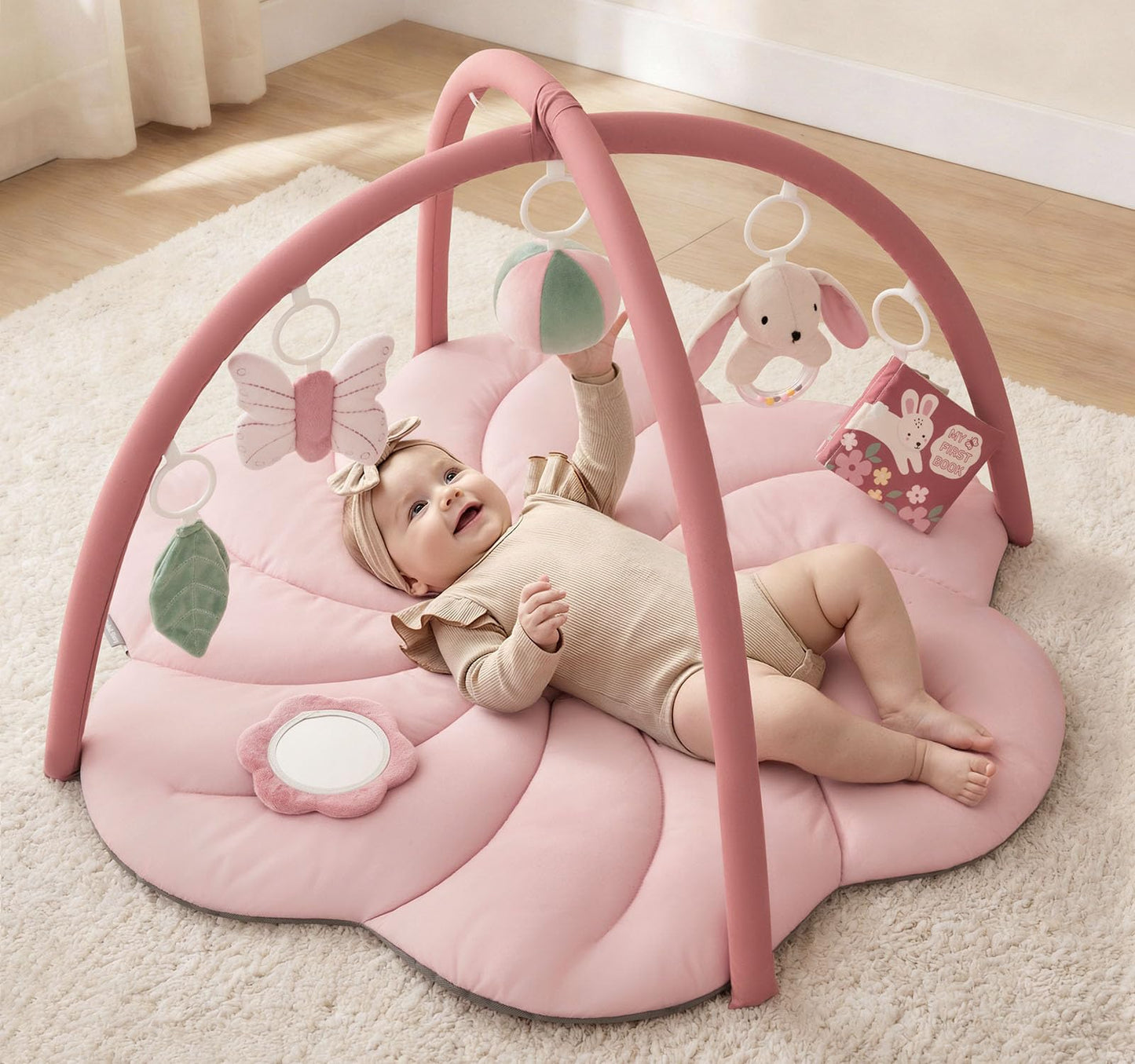 Tapis d'Éveil Bébé Feuille Géante — 6 Jouets Détachables | Blissful Diary - LumeraKids