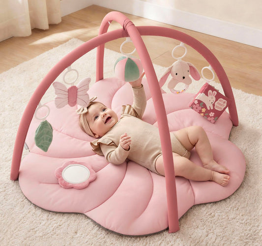 Tapis d'Éveil Bébé Feuille Géante — 6 Jouets Détachables | Blissful Diary