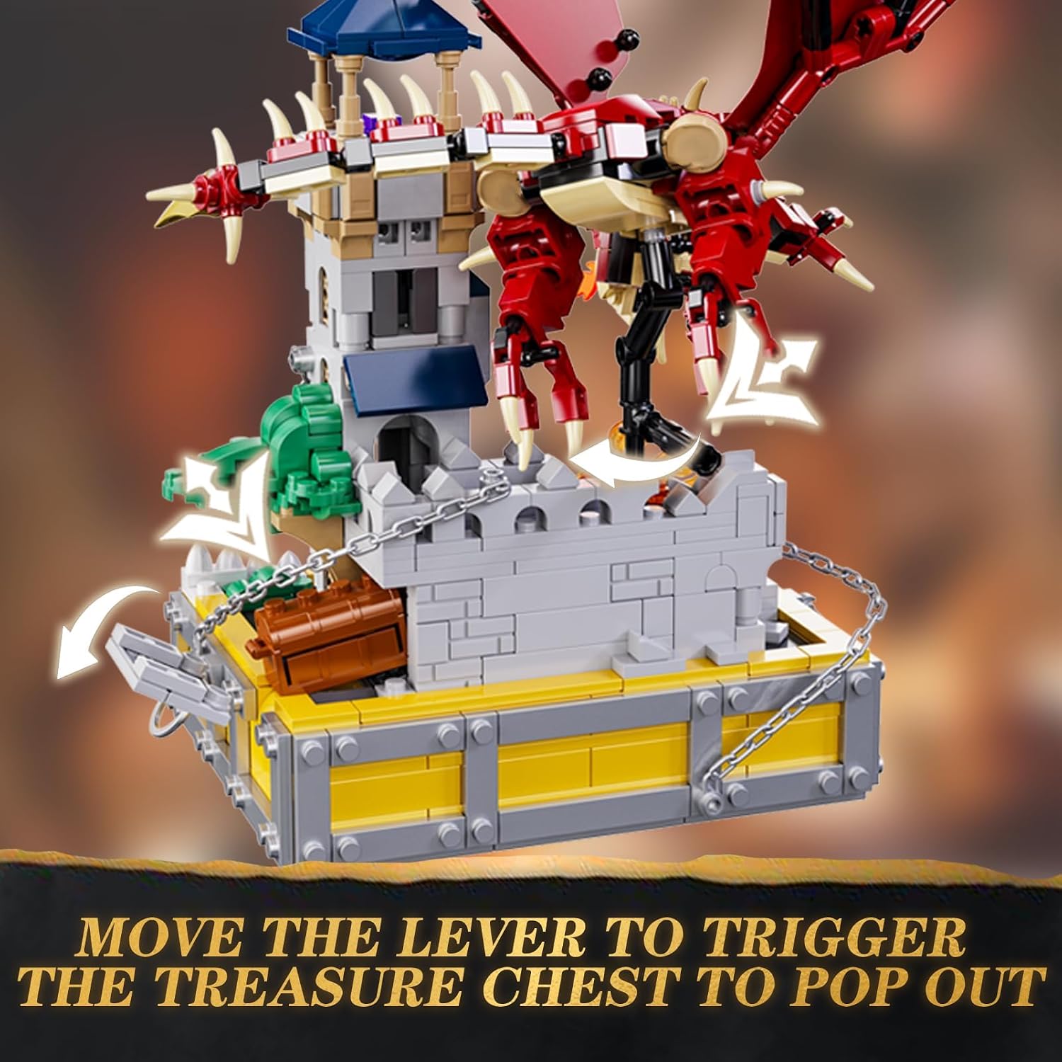 Château du Dragon Rouge – Set de Construction Compatible 927 Pièces - LumeraKids