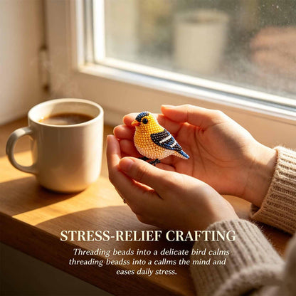 Kit DIY Oiseaux en perles 3D – Broderie artisanale pour adultes et débutants
