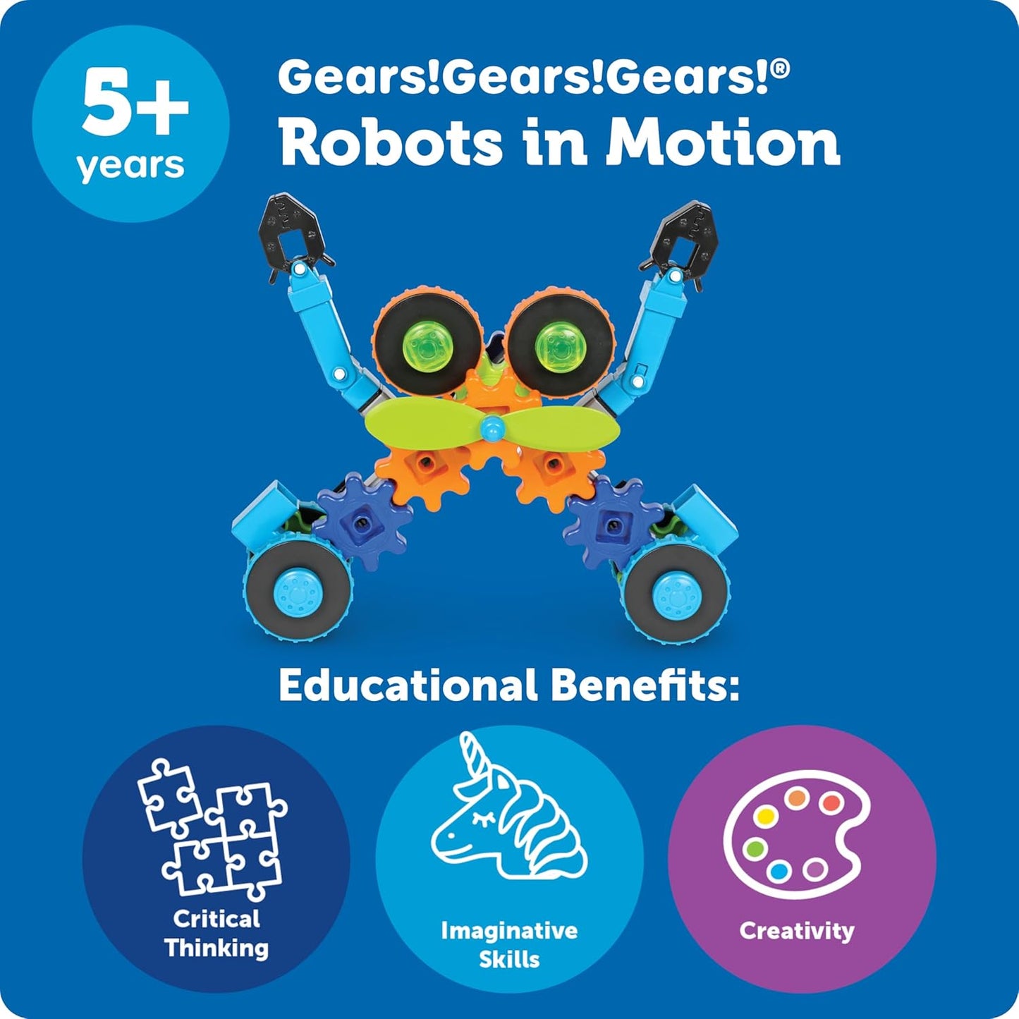 Gears! Gears! Gears! Robots en Mouvement – Jeu de Construction STEM, 116 pièces, dès 5 ans