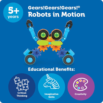 Gears! Gears! Gears! Robots en Mouvement – Jeu de Construction STEM, 116 pièces, dès 5 ans
