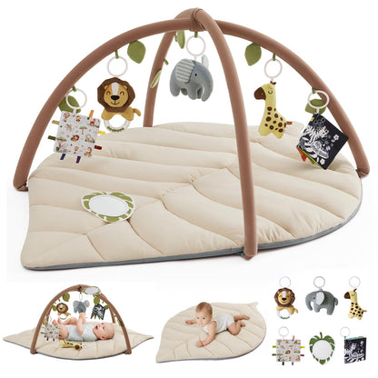 Tapis d'Éveil Bébé Feuille Géante — 6 Jouets Détachables | Blissful Diary - LumeraKids