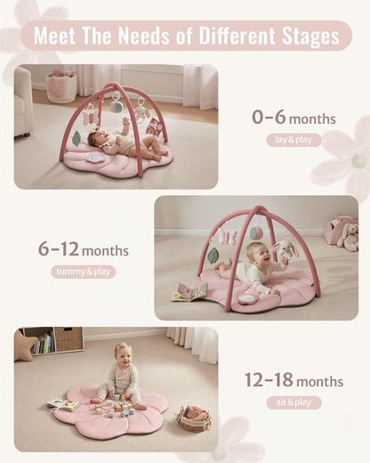Tapis d'Éveil Bébé Feuille Géante — 6 Jouets Détachables | Blissful Diary - LumeraKids