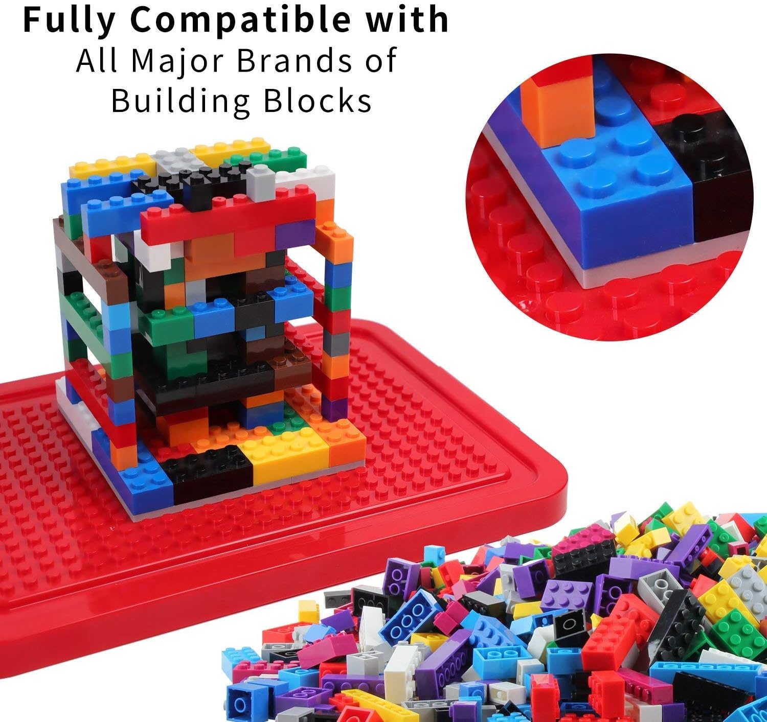 Burgkidz – Set de Briques de Construction Premium | 568 pièces | Boîte-rangement avec couvercle-plaque | Dès 3 ans - LumeraKids