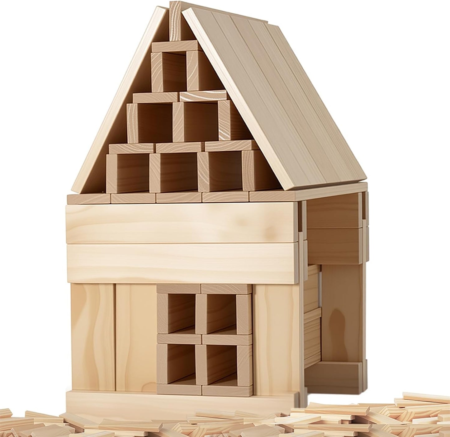 Blocs de construction géants Archimedes – Ensemble STEM XXL en bois naturel (32 pcs, 50 cm) pour enfants 3-8 ans - LumeraKids