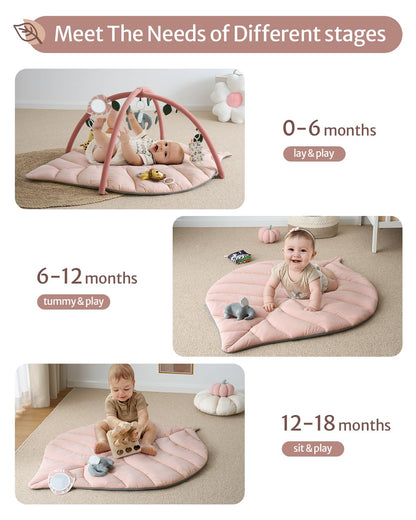 Tapis d'Éveil Bébé Feuille Géante — 6 Jouets Détachables | Blissful Diary - LumeraKids