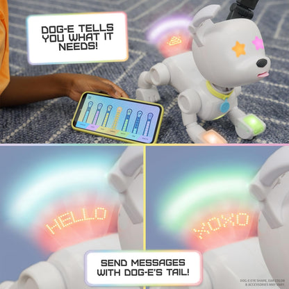 Dog-E : Chien Robot Interactif avec Lumières LED Colorées, 200+ Sons & Réactions, Connecté par Application (Dès 6 ans)