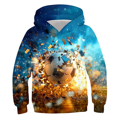 Idgreatim Hoodie 3D Graphique Enfant — Imprimé Animaux & Motifs, 88% Polyester | 6-16 Ans