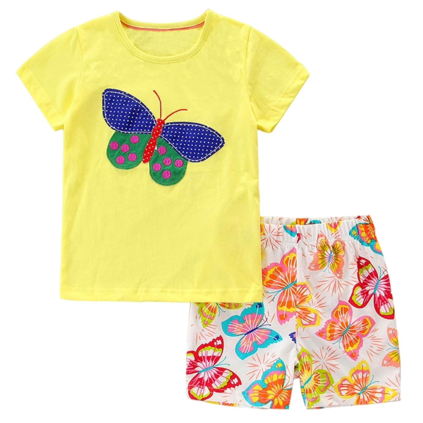 Ensemble 2 Pièces Fille Été | T-Shirt Sans Manches + Short | 100% Coton | 18 mois à 7 ans
