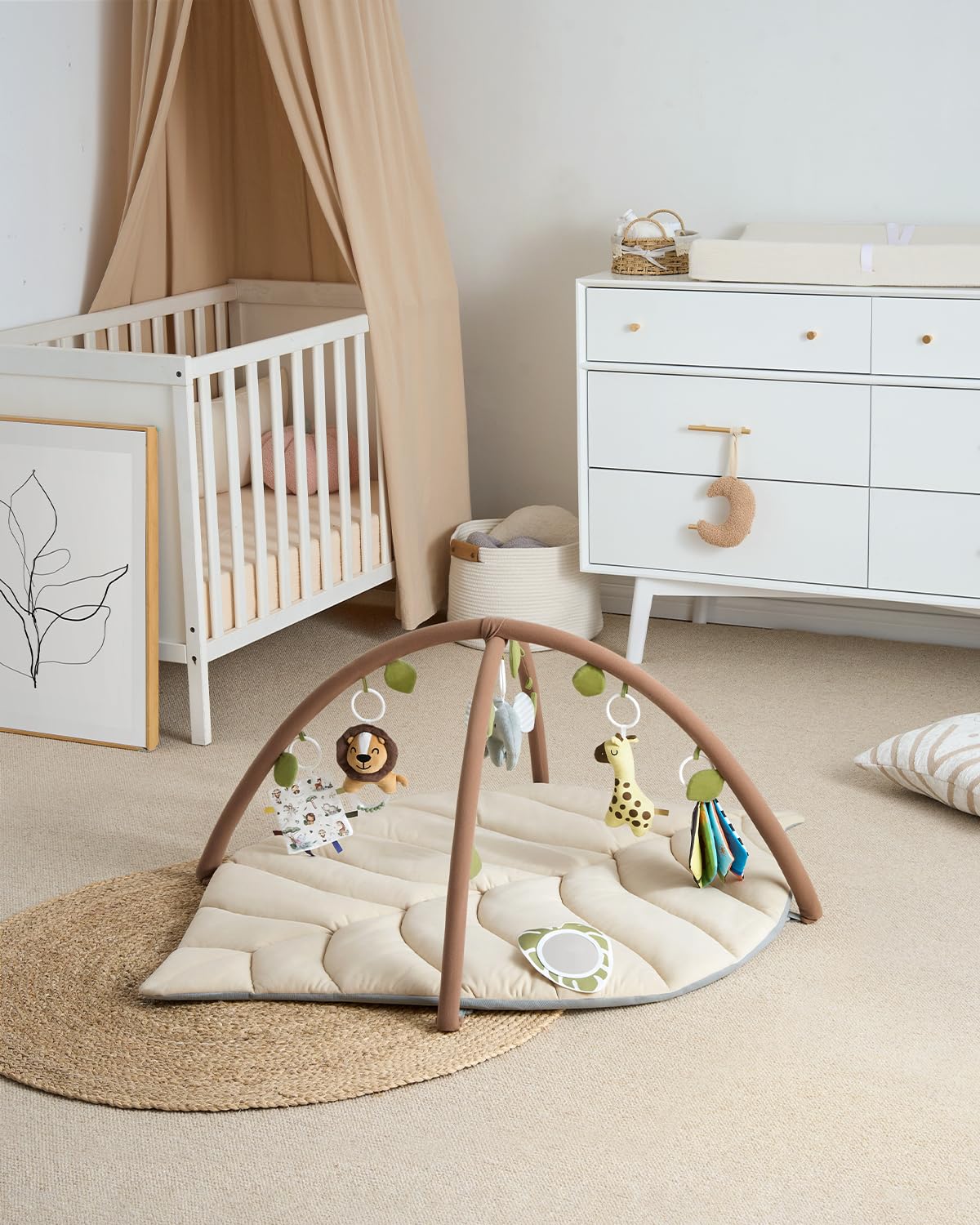 Tapis d'Éveil Bébé Feuille Géante — 6 Jouets Détachables | Blissful Diary - LumeraKids