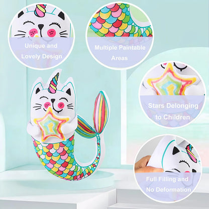 DRAWMYTOY Peluche à Colorier Doodle — 12 Marqueurs Lavables, Lavable en Machine | 3-8 Ans