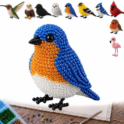 Kit DIY Oiseaux en perles 3D – Broderie artisanale pour adultes et débutants