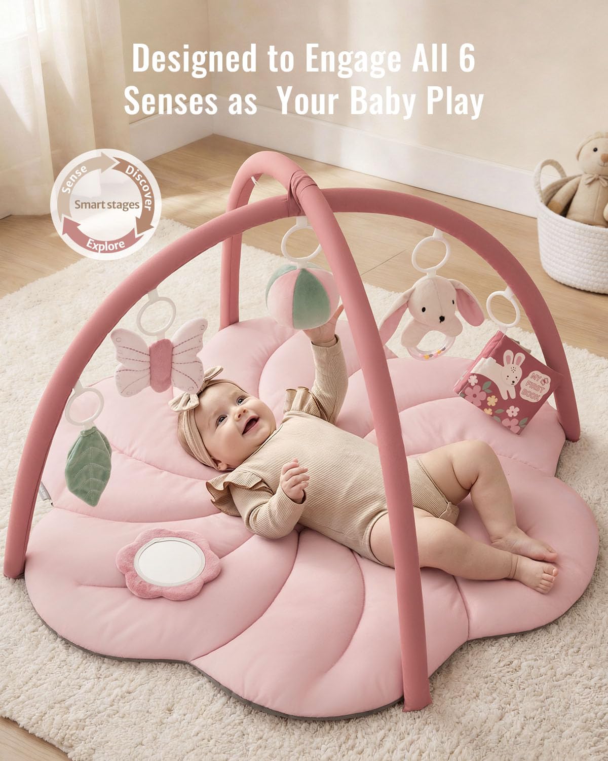 Tapis d'Éveil Bébé Feuille Géante — 6 Jouets Détachables | Blissful Diary - LumeraKids