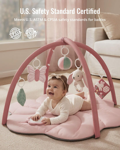 Tapis d'Éveil Bébé Feuille Géante — 6 Jouets Détachables | Blissful Diary - LumeraKids