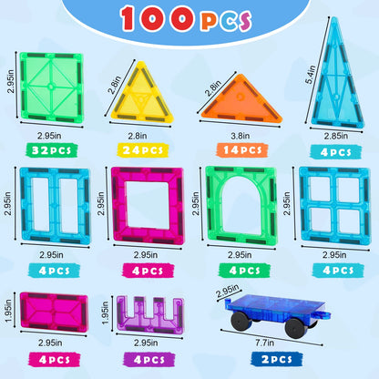 Gemmicc Tuiles Magnétiques STEM | Jeu de Construction 3D pour Enfants 3 ans+