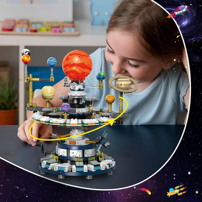 Système solaire rotatif WEMEWEME – Kit de construction STEM 964 pièces | Compatible LEGO | 6-14 ans