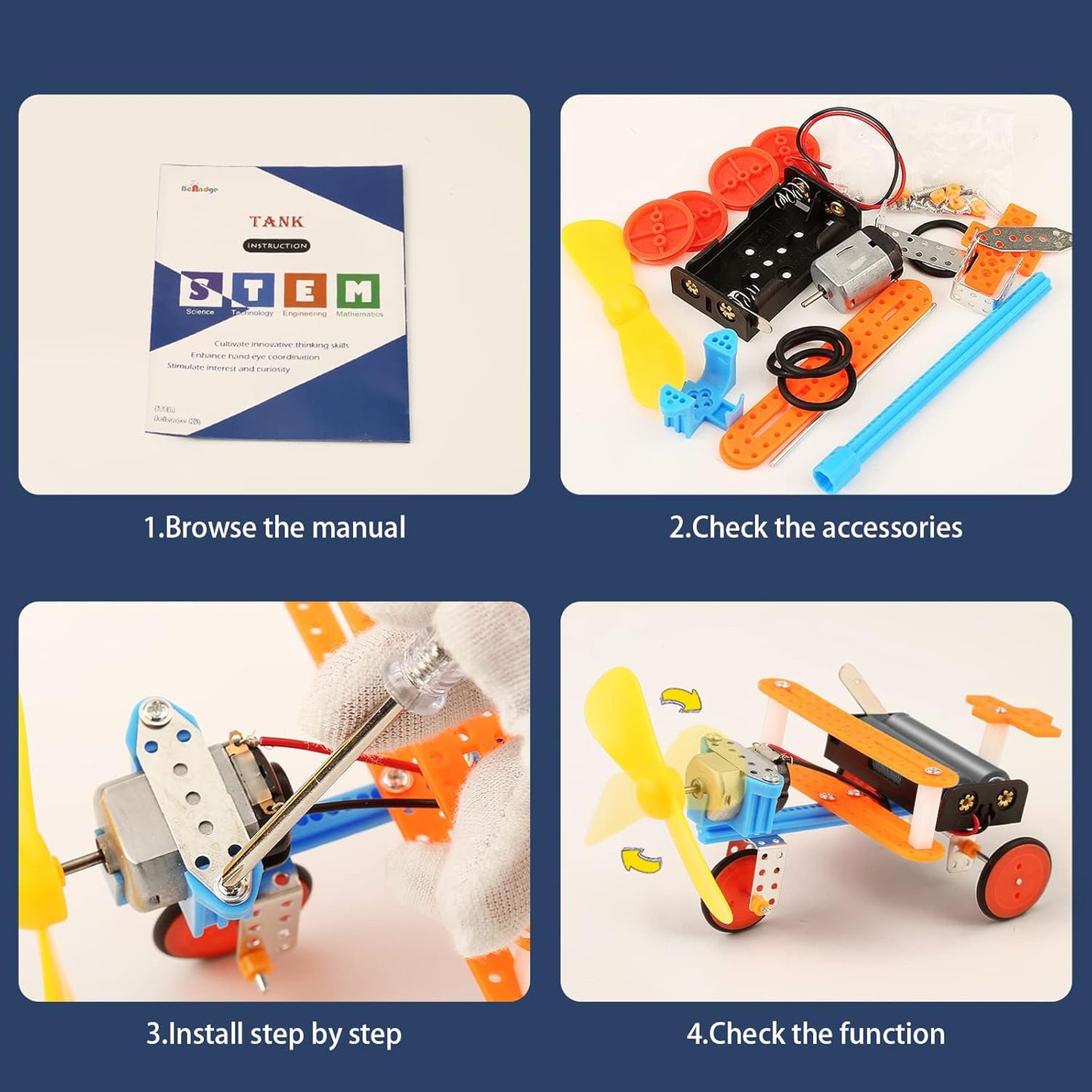 Kit STEM 5 en 1 BeAndge – Voiture solaire, robot, planeur | Jouets éducatifs pour enfants 8-12 ans | Cadeau idéal garçons et filles