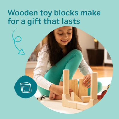 Melissa & Doug – Blocs de construction en bois (60 pièces) avec bac de rangement - LumeraKids