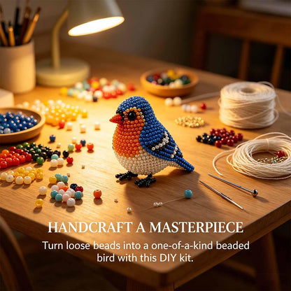 Kit DIY Oiseaux en perles 3D – Broderie artisanale pour adultes et débutants