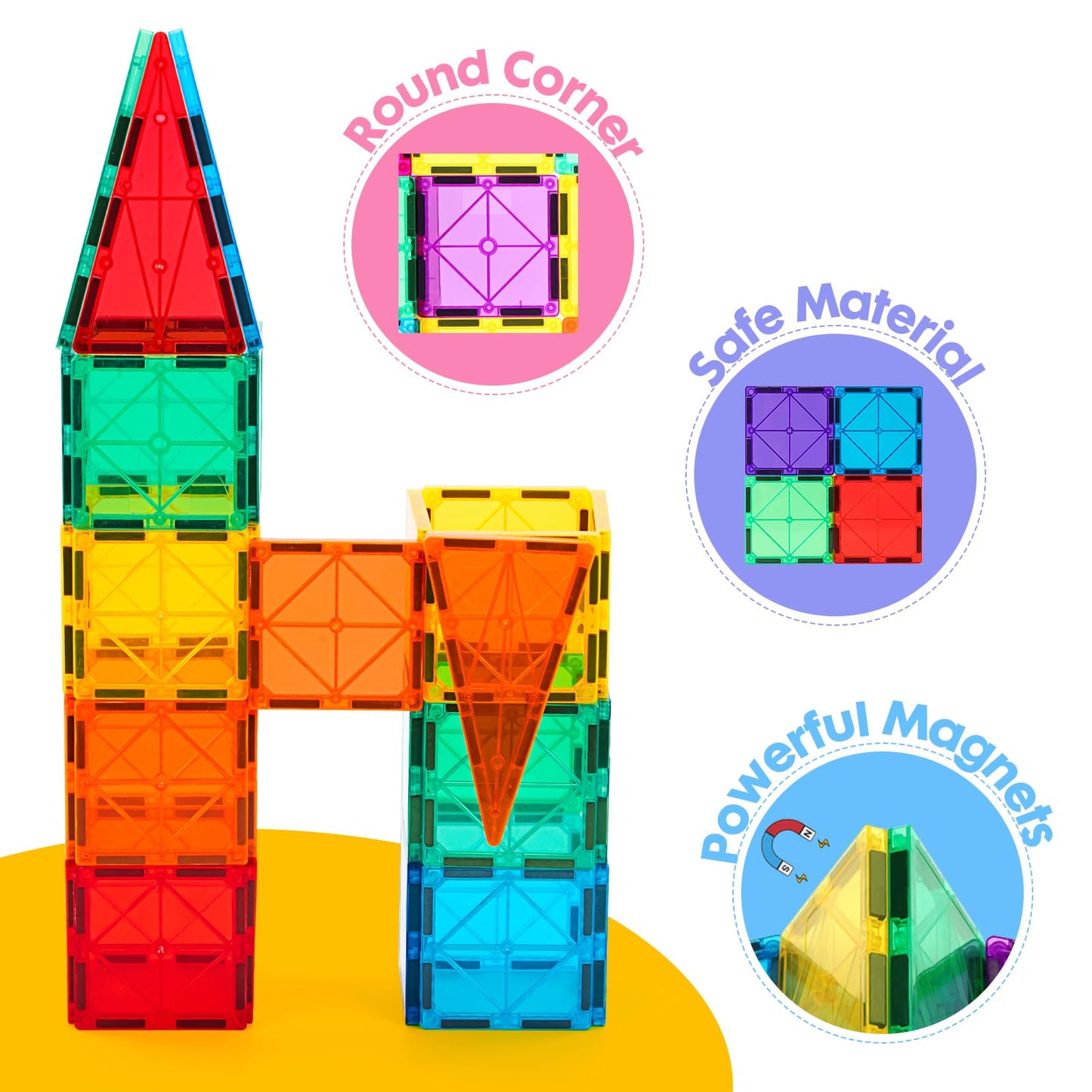 Gemmicc Tuiles Magnétiques STEM | Jeu de Construction 3D pour Enfants 3 ans+