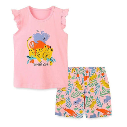 Ensemble 2 Pièces Fille Été | T-Shirt Sans Manches + Short | 100% Coton | 18 mois à 7 ans