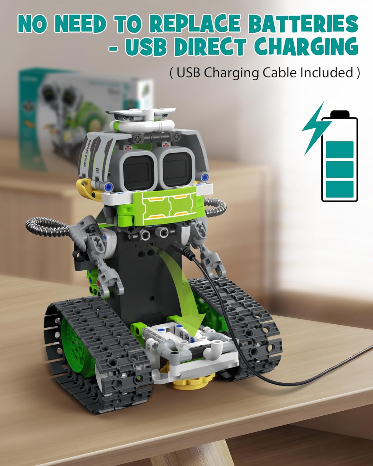 Opmind 5-in-1 STEM RC Robot Building kit, 478Pcs App Coding, Boys Age 6-12 | 1 set transforms into 5 models, Kids DIY Sound Light Interactive Science Set, LED eyes, coding play. Christmas Birthday Gifts - LumeraKids