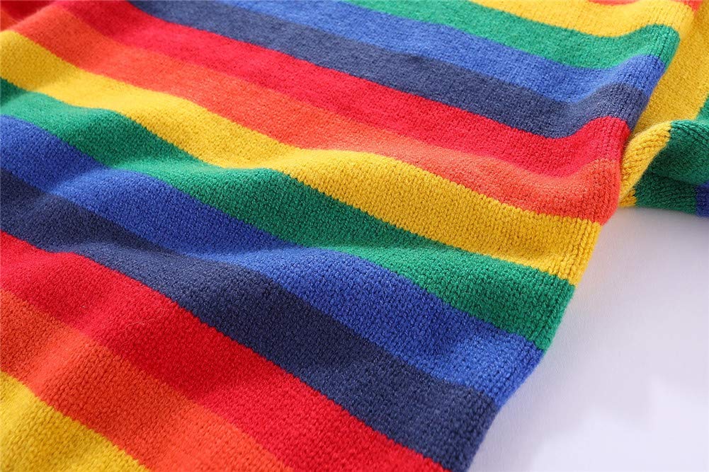 Chandail Tricoté Arc-en-Ciel Enfant | Col Rond | Rayures Colorées