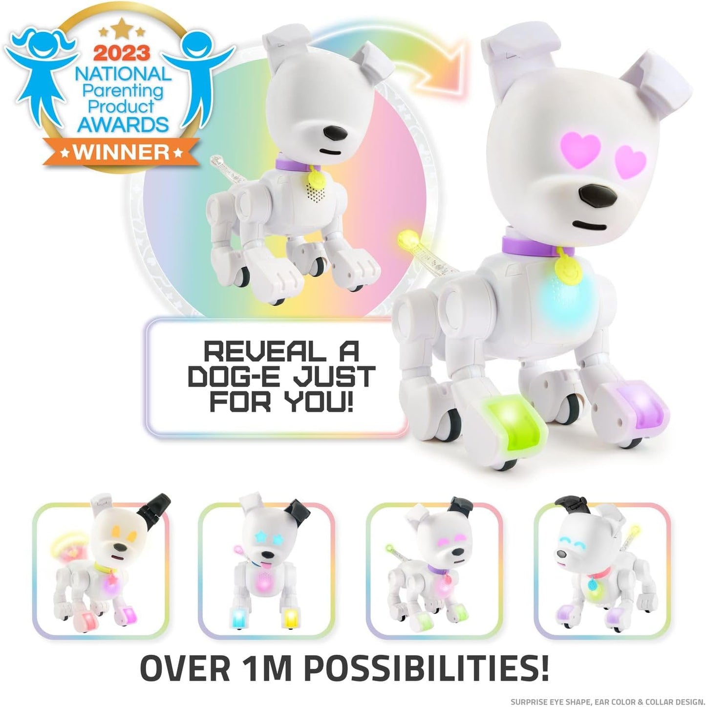 Dog-E : Chien Robot Interactif avec Lumières LED Colorées, 200+ Sons & Réactions, Connecté par Application (Dès 6 ans)