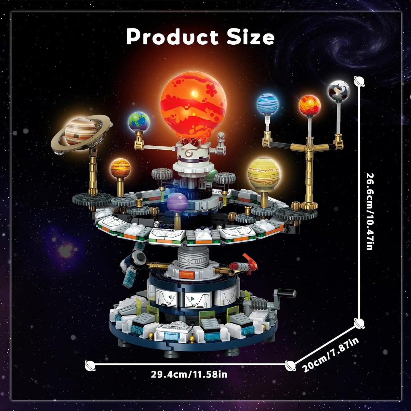 Système solaire rotatif WEMEWEME – Kit de construction STEM 964 pièces | Compatible LEGO | 6-14 ans