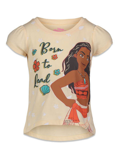 Pack 4 T-Shirts Manches Courtes Disney Princesses | 100% Coton | Imprimé Pailleté