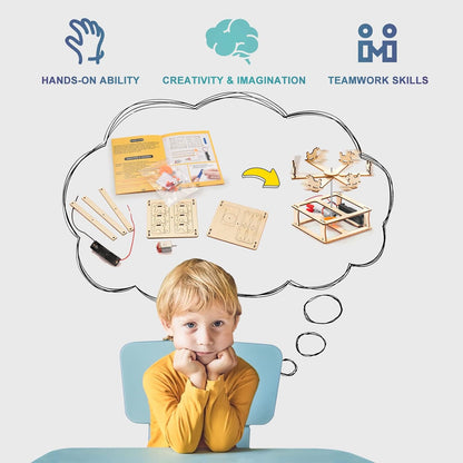 Kit STEM 5-en-1 : Puzzles 3D en Bois – Grande Roue, Carrousel, Moulin, Lampe & Veilleuse | Jouet Éducatif Enfants 8-12 ans - LumeraKids