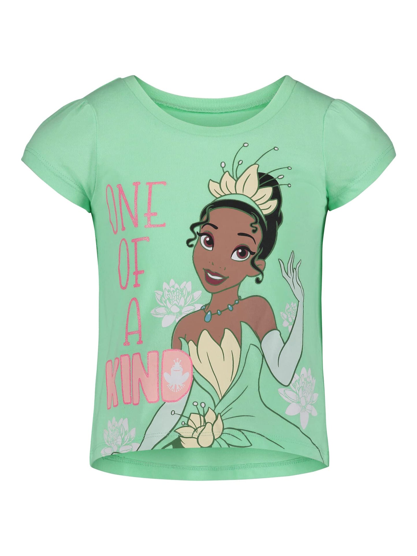 Pack 4 T-Shirts Manches Courtes Disney Princesses | 100% Coton | Imprimé Pailleté