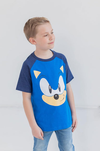 Lot de 3 T-Shirts Raglan Sonic the Hedgehog | 100% Coton | Licence Officielle SEGA | 2T à 18-20