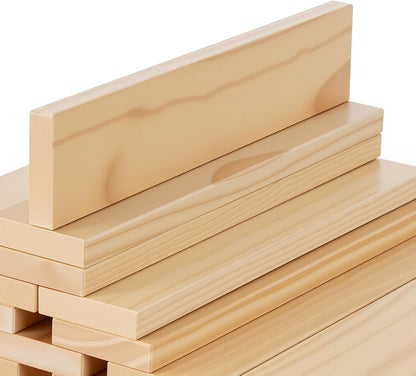 Blocs de construction géants Archimedes – Ensemble STEM XXL en bois naturel (32 pcs, 50 cm) pour enfants 3-8 ans - LumeraKids